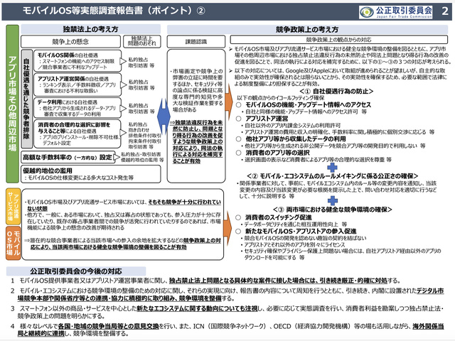 公正取引委員会:モバイルOS等に関する実態調査報告書