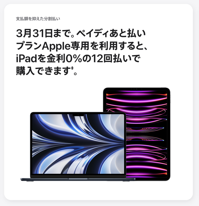ペイディあと払いプランApple専用