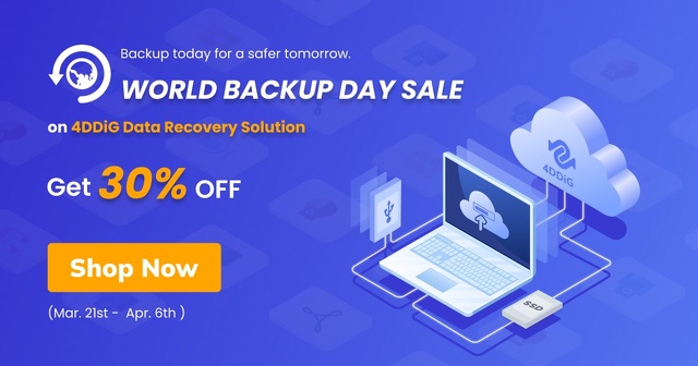 4DDiG Macデータ復元世界バックアップデーキャンペーン