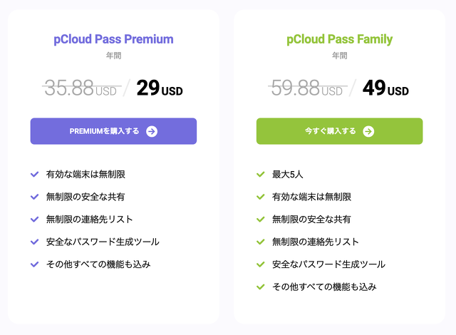 pCloud Pass年間払い