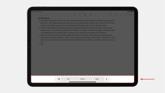 ハードウェアキーボードのツールバー