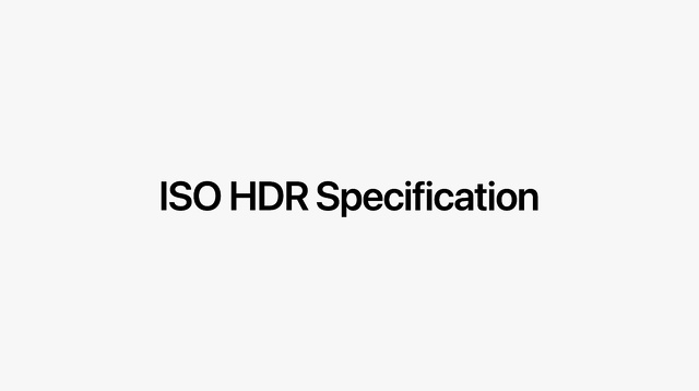 ISO HDR Specification