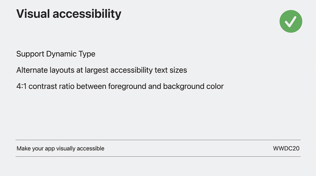 Visual accessibility