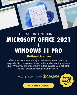 The All-in-One Microsoft Office Pro 2021 for Windows: Lifetime License + Windows 11 Pro Bundle