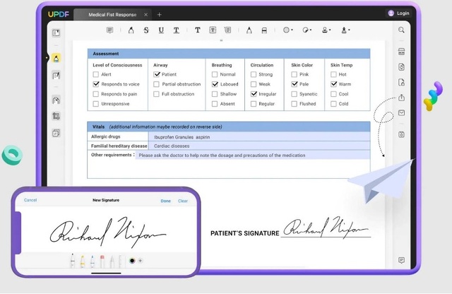 外出先でのフォーム作成および署名
