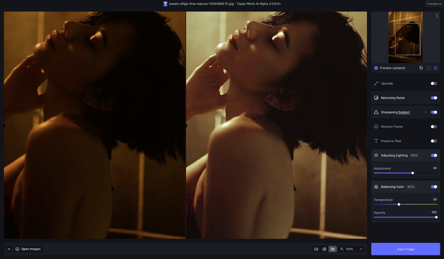 照明の調整と色のバランス