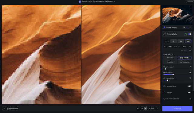 アップスケールして失われたディテールを強化
