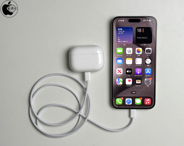 iPhone 15 Pro:AirPods Pro(第2世代)MagSafe充電ケース(USB‑C)付き