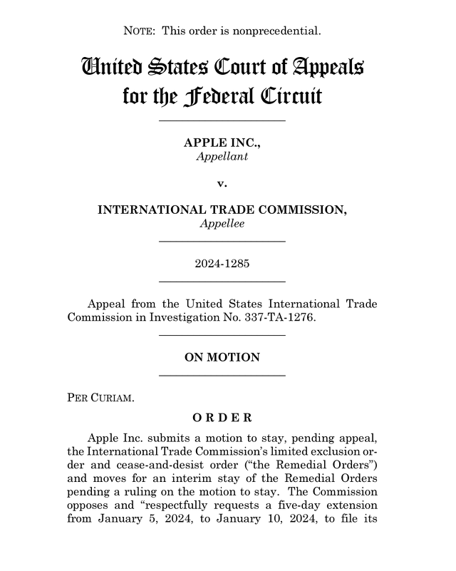 Appleによる米連邦巡回裁判所に異議を申し立て