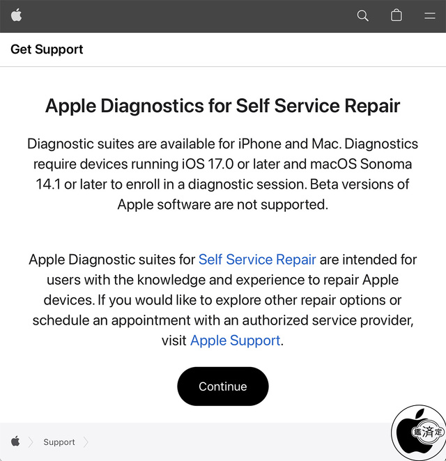 Apple Diagnostics for Self Service Repair