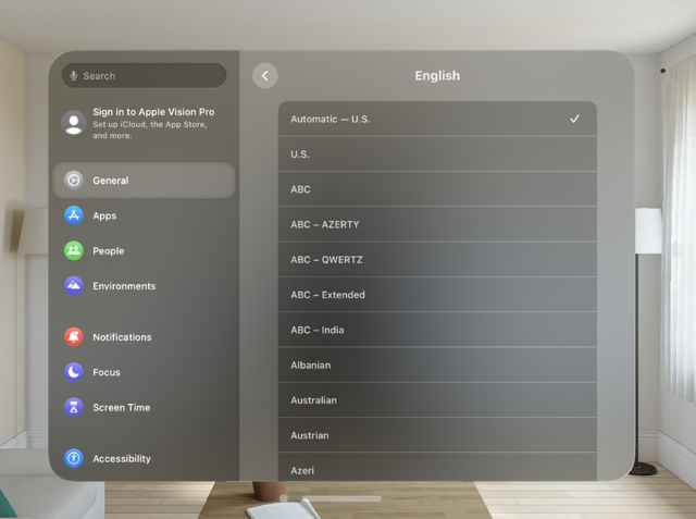 visionOS 1.0 Simulator