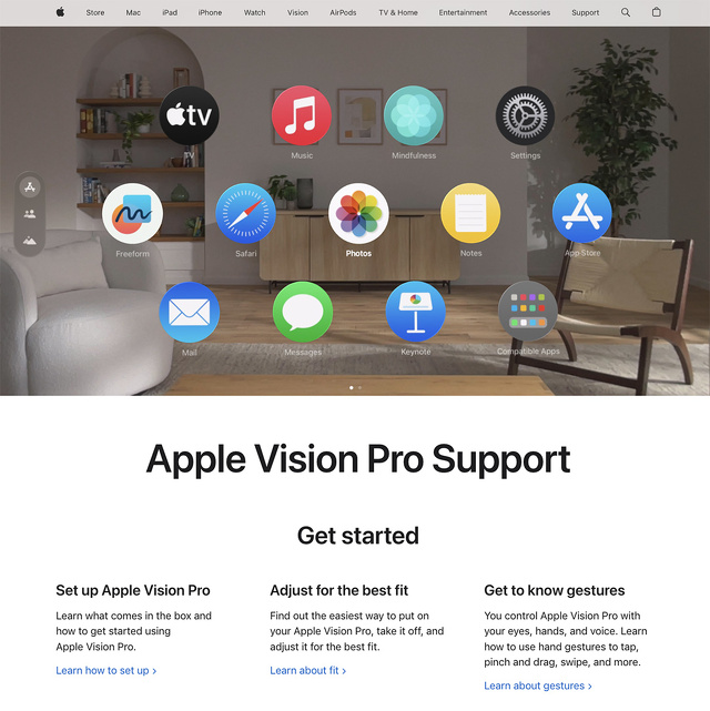 Apple Vision Pro Support
