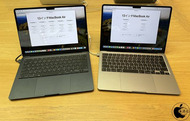 MacBook Air (13-inch, M3, 2024)：MacBook Air (M2, 2022)
