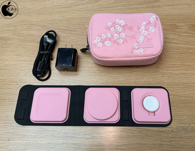 mophie 3-in-1 travel charger（MagSafe対応）- チェリーブロッサム