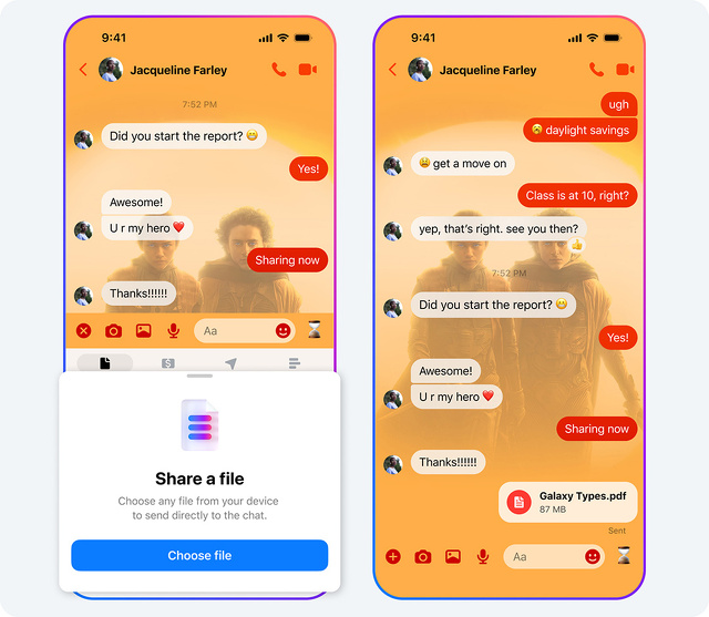 Messenger:ファイル送信
