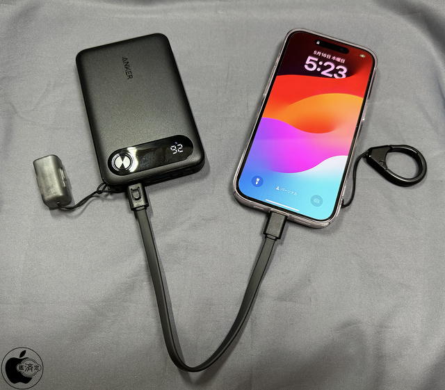 Anker Power Bank(10000mAh, 22.5W)：iPhone 15