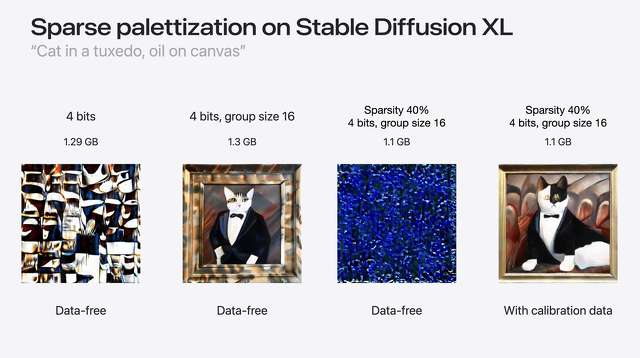 Sparse palettization on Stable Diffusion XL