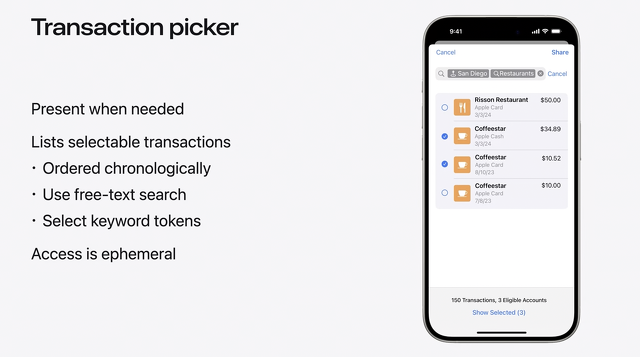 Transaction picker
