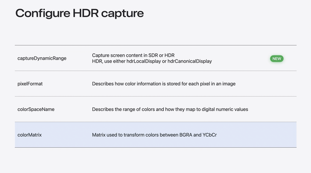 Configure HDR capture