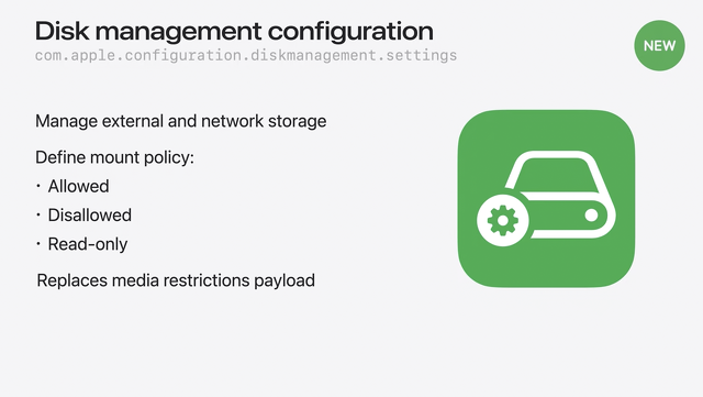 Disk management configuration