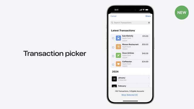 Transaction picker
