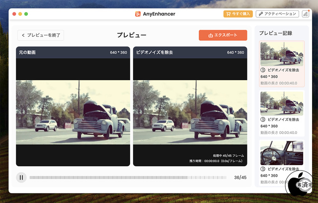 AnyEnhancer for Mac：ビデオノイズ除去モデル