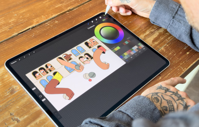 サイモン・ランドライン氏の制作風景