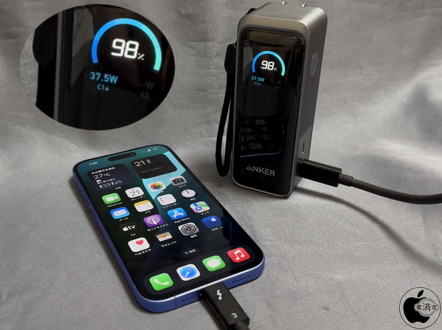 iPhone 16：Anker Prime Power Bank (9600mAh, 65W, Fusion)