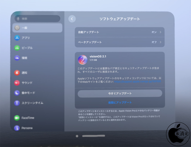 visionOS 2.1