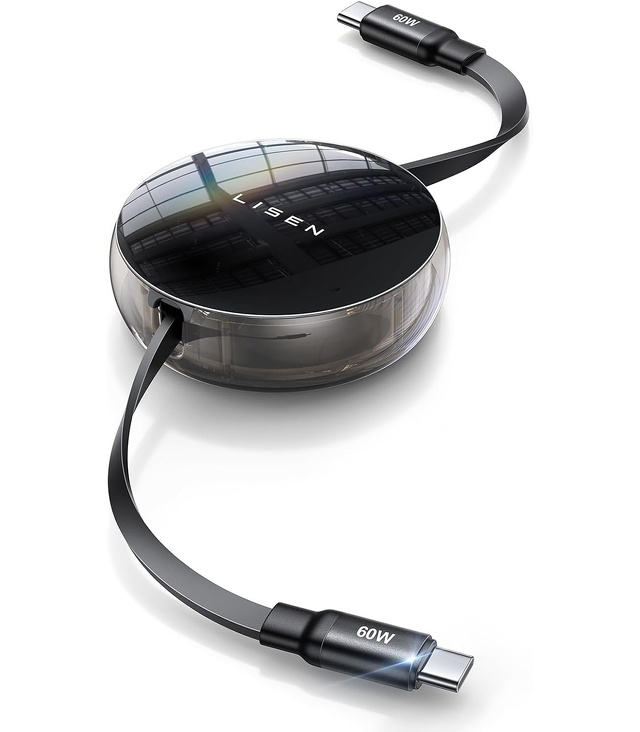 LISEN 両引き充電ケーブル 巻き取り