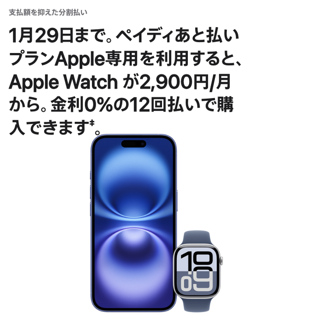 Apple、ペイディあと払いプランApple専用を利用すると、Apple