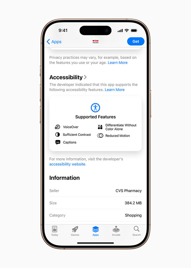 App Storeの新しいアクセシビリティ栄養ラベル