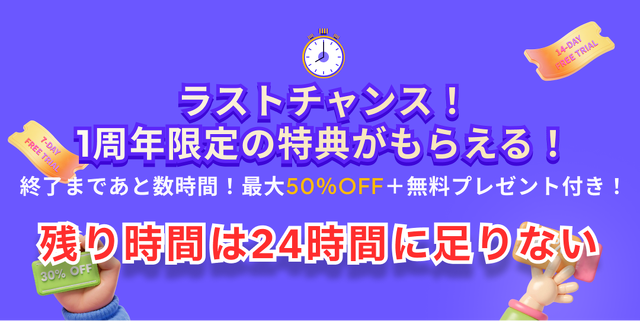 Edimakorの一周年記念キャンペーン