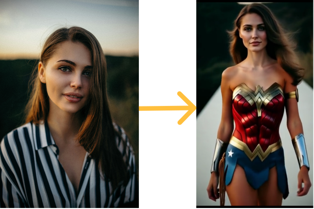Ediamkorで生成したワンダーウーマン風ショート動画