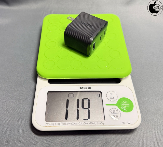 Anker Nano Charger (70W, 3 Ports)：119g