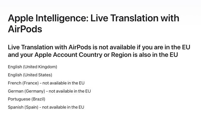 Apple Intelligence: Live Translation withAirPods