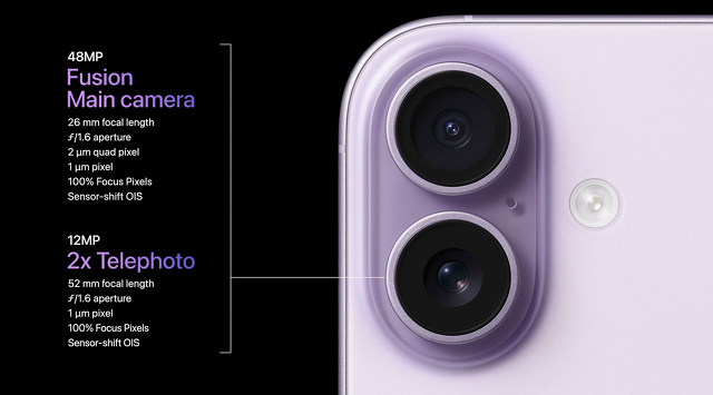 iPhone 17:48MP Fusionメインカメラ