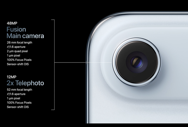 iPhone Air:48MP Fusionカメラ