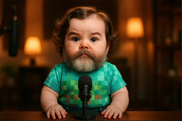 AIツールでAIベビーポッドキャスト写真