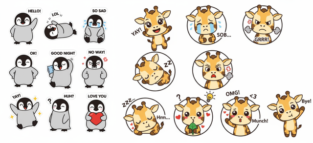 Ediamkorで生成されたかわいいLINEスタンプ画像