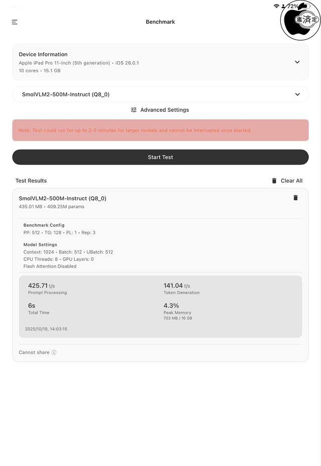 PocketPal AI Benchmark