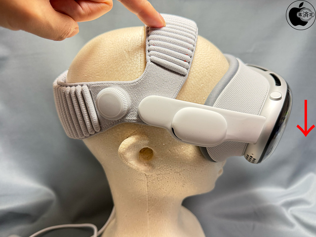 Apple Vision Proデュアルニットバンド：上側のストラップ調整