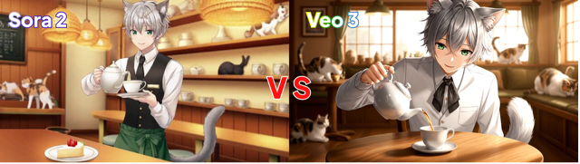 同じプロンプトで生成した動画画面比較
