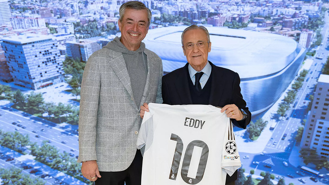 Appleのサービス担当シニアヴァイスプレジデントEddy Cue氏、レアル・マドリードのFlorentino Rodríguez会長
