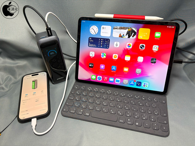 Anker Prime Power Bank (20100mAh, 220W)：iPhone 17 Pro、11インチiPad Air (M2)