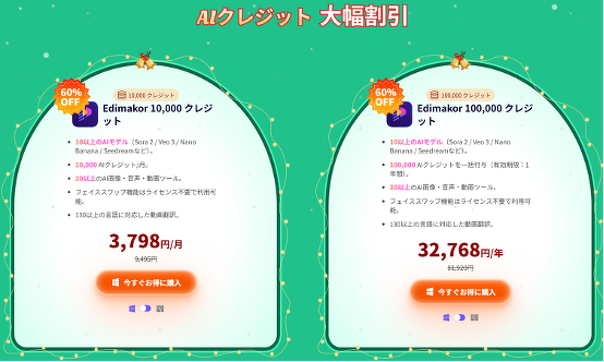 AIクレジット大幅割引