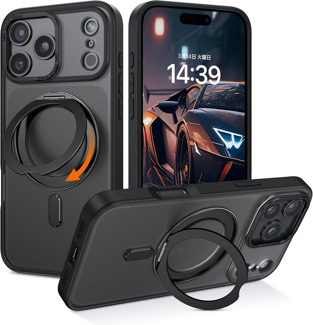 DOMAVER iPhone 17 Pro Max ケース 360°回転スタンド Magsafe対応