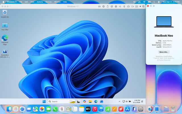 Parallels、MacBook Neo (13-inch, A18 Pro)との互換性を確認