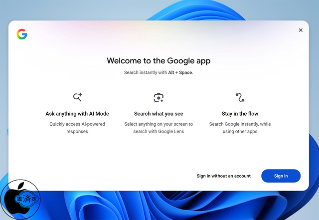 Google app for desktop