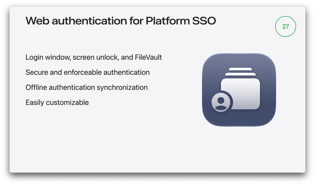 Web authentication for Platform SSO